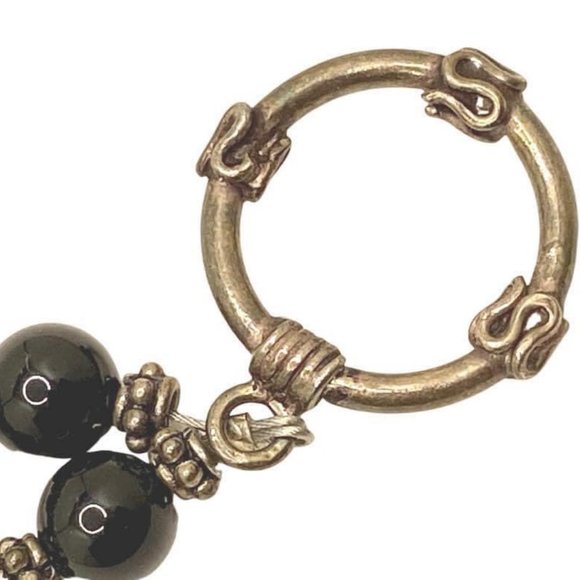 Retro Geneva Quartz Japan Movement glass beaded bracelet watch with toggle bar c - Picture 2 of 6